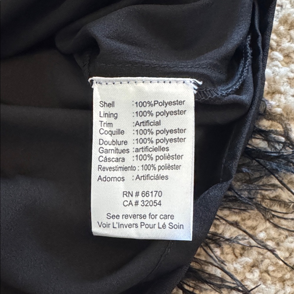 NWT Vineet Bahl Anthropologie Faux Feather Black Mini Dress XS - Picture 11 of 14